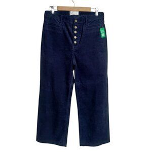 Gap Women's Pants High Stride Corduroy Size 12 /31 Navy Blue New